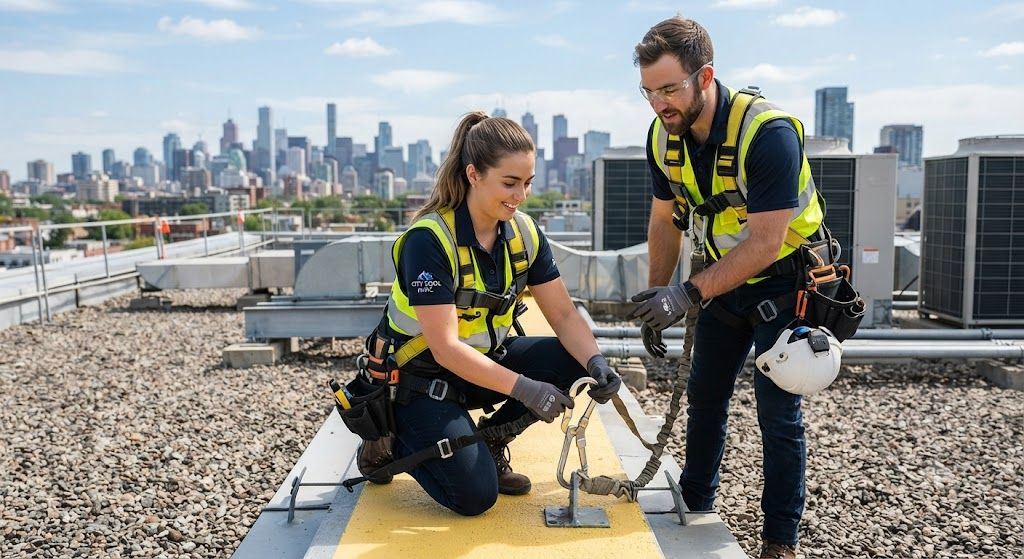commercial aircon technician height safety procedures