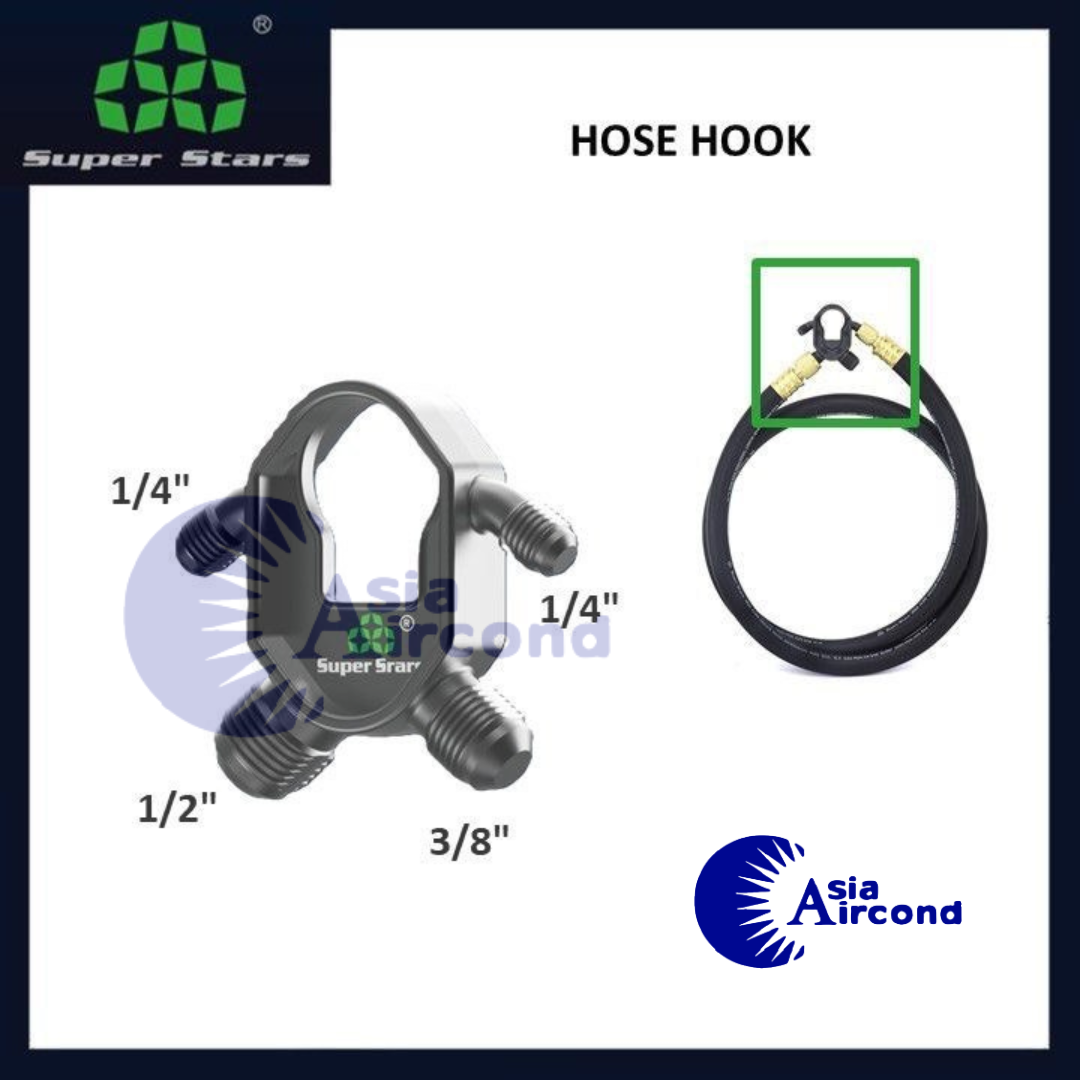 SUPER STARS HOSE HOOK MANIFOLD CHARGING HOSE ORGANIZER HOLDER MULTI-SIZE 1/4" , 3/8" , 1/2" AIRCOND SERVICE TOOLS ACCESSORY [ORIGINAL]