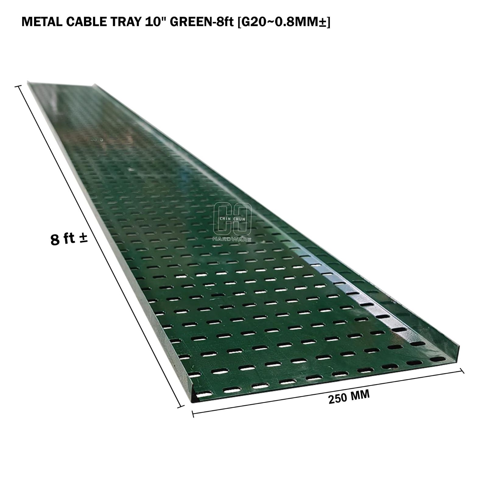 METAL CABLE TRAY 10" GREEN 8ft G20 0.8MM卤