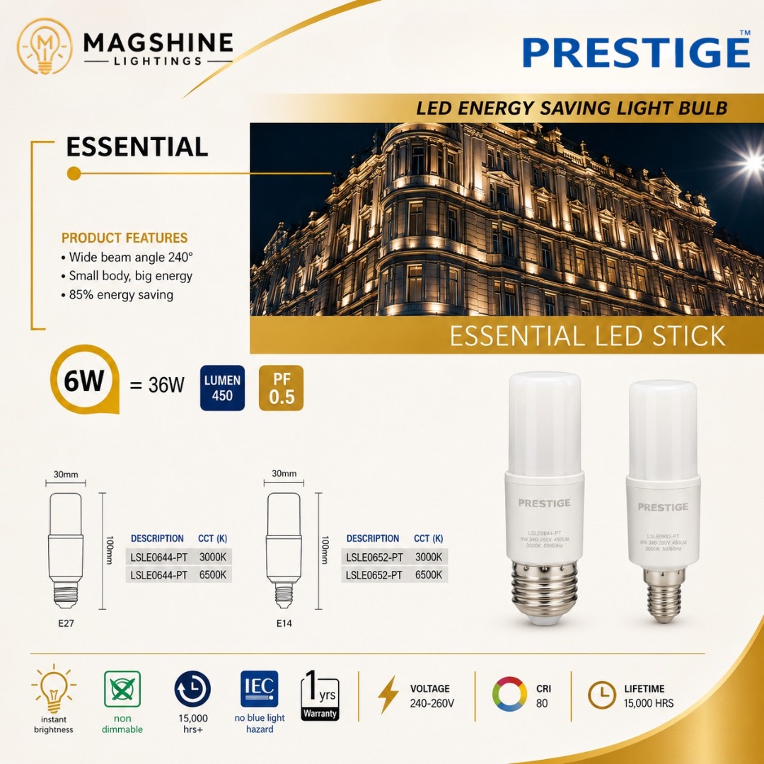 PRESTIGE ESSENTIAL LED ENERGY SAVING LIGHT BULB 6W