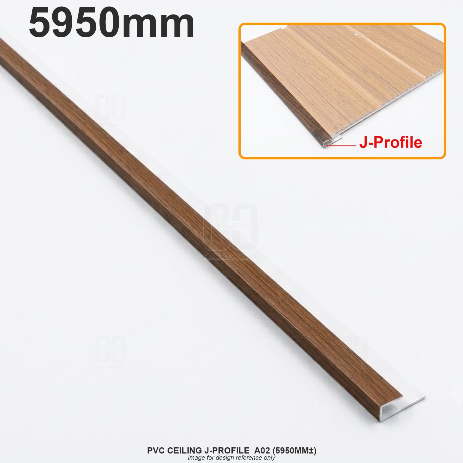 PVC CEILING J-PROFILE  A02 (5950MM卤)