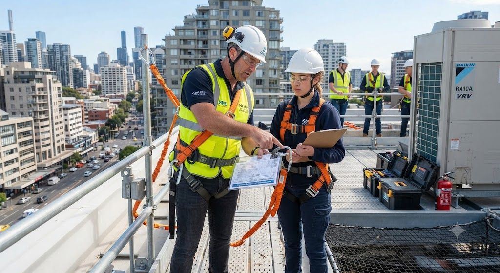 industrial HVAC safety training working at height