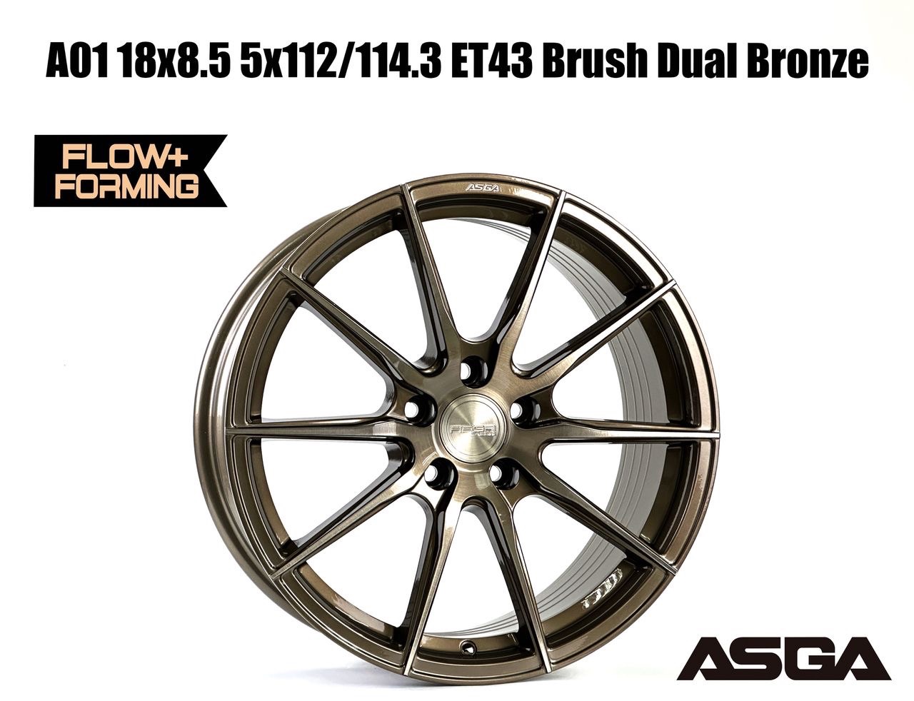 A01 18x8.5 5x112/114.3 ET43 Brush Dual Bronze