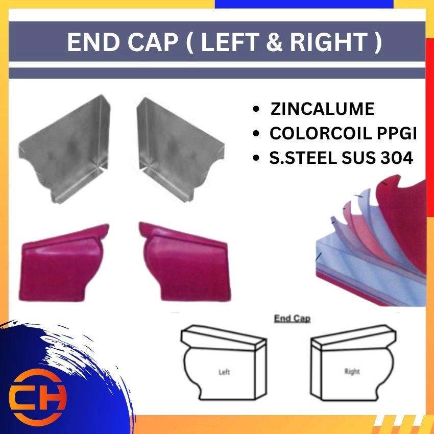 ZINCALUME | COLORCOIL PPGI | STAINLESS STEEL SUS 304/2B END CAP ROLL FORMING METAL GUTTER 