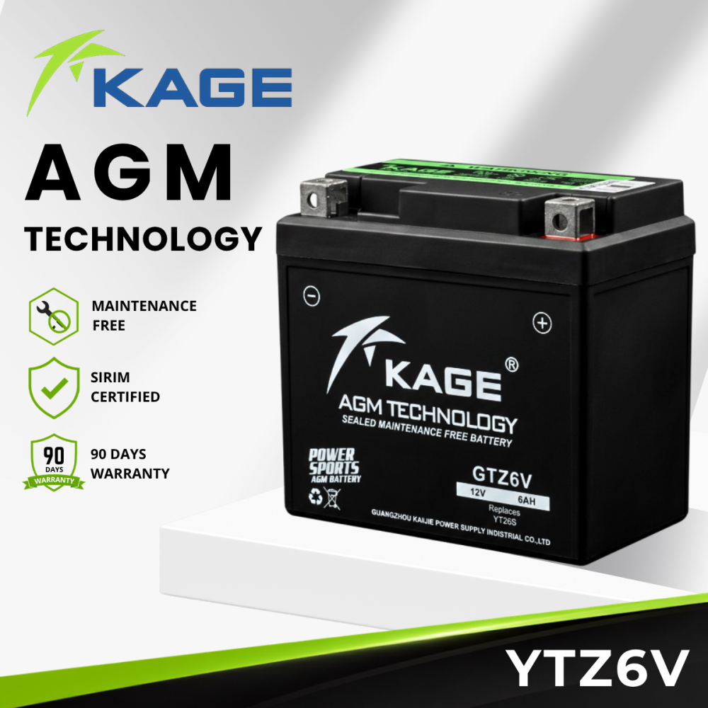 YTZ6V KAGE - Bateri ADV150/ADV160/PCX150/RS150/RSX150/VARIO 150/160