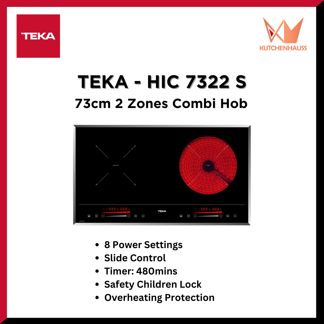 TEKA - 73cm 2 Zones Combi Induction & Ceramic Hob | HIC 7322 S