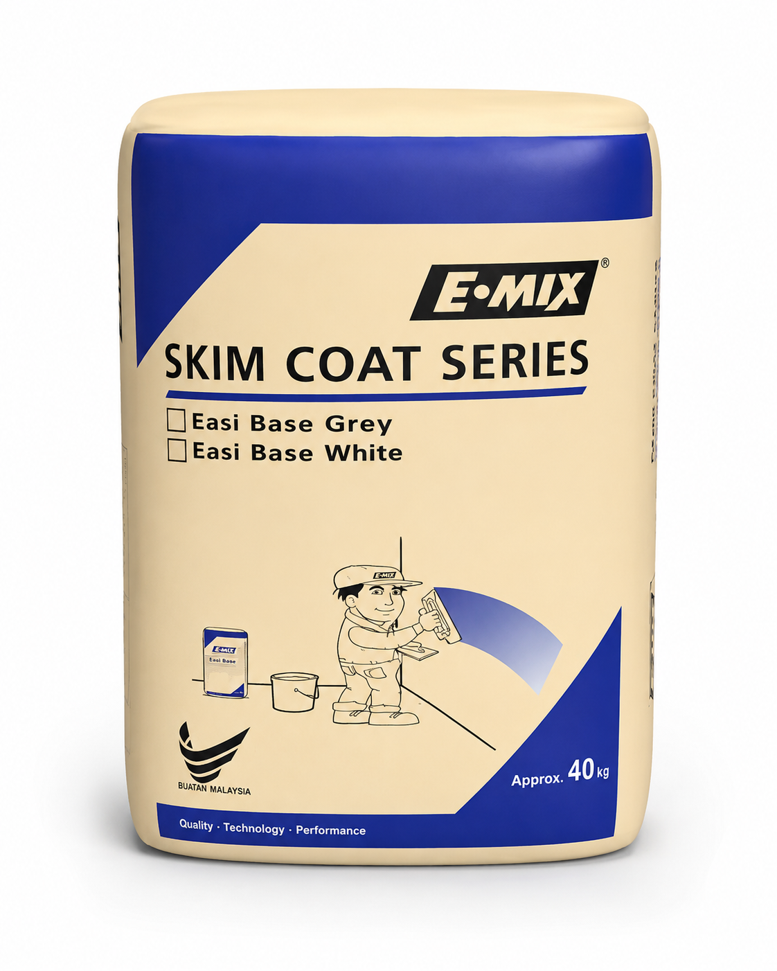 E.Mix Easi Base  |  Premixed Cement-Based Plaster For Wall and Ceiling In Dry or Wet Interior Only
