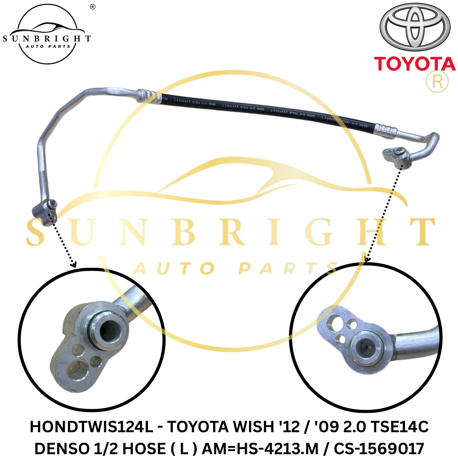 HONDTWIS124L - TOYOTA WISH '12 / '09 2.0 TSE14C DENSO 1/2 HOSE ( L ) AM=HS-4213.M / CS-1569017
