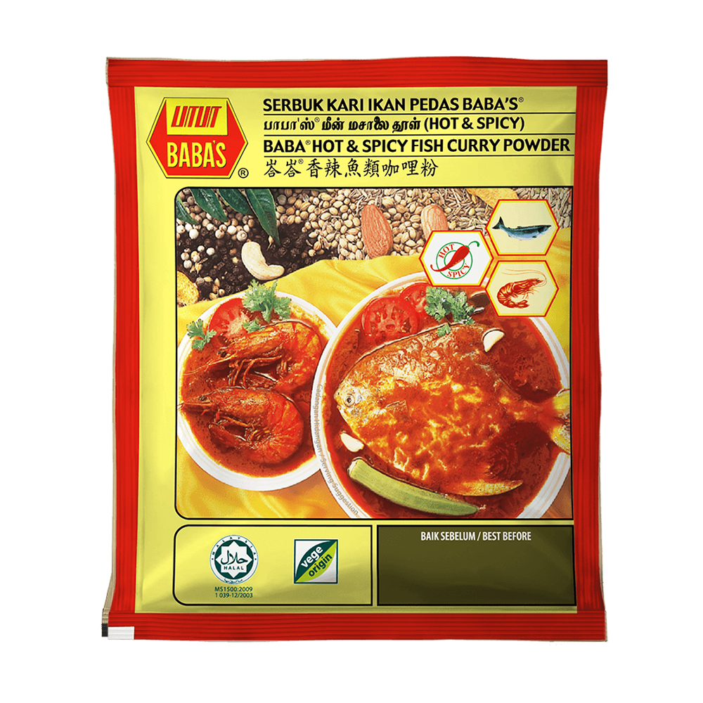 Babas Serbuk Kari Ikan Pedas / Hot & Spicy Fish Curry Powder 250g