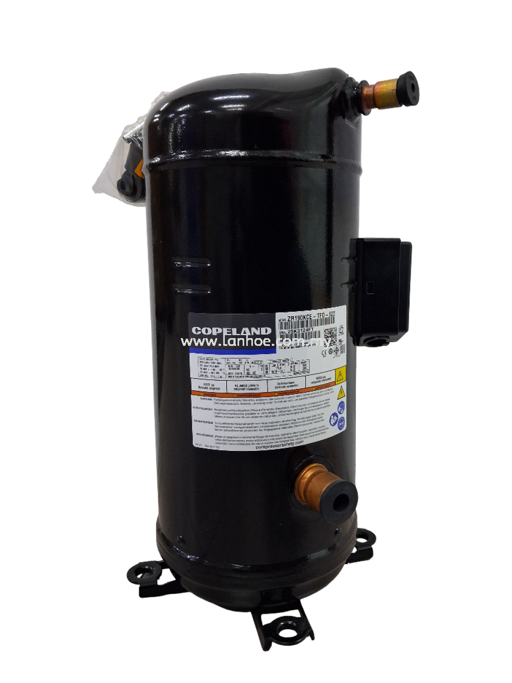COPELAND ZR190KCE-TFD-522 SCROLL COMPRESSOR. (15HP, POE OIL, BRAZING TYPE)