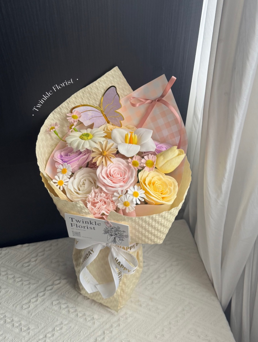 Soft Colour Bouquet  |  Soap Flowers Bouquet Jb  |  Florist Johor Bahru