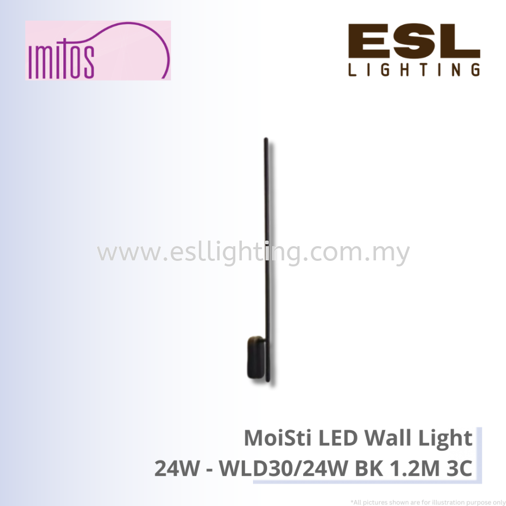 IMITOS MoiSti LED Wall Light 24W - WLD30/24W BK 1.2M 3C