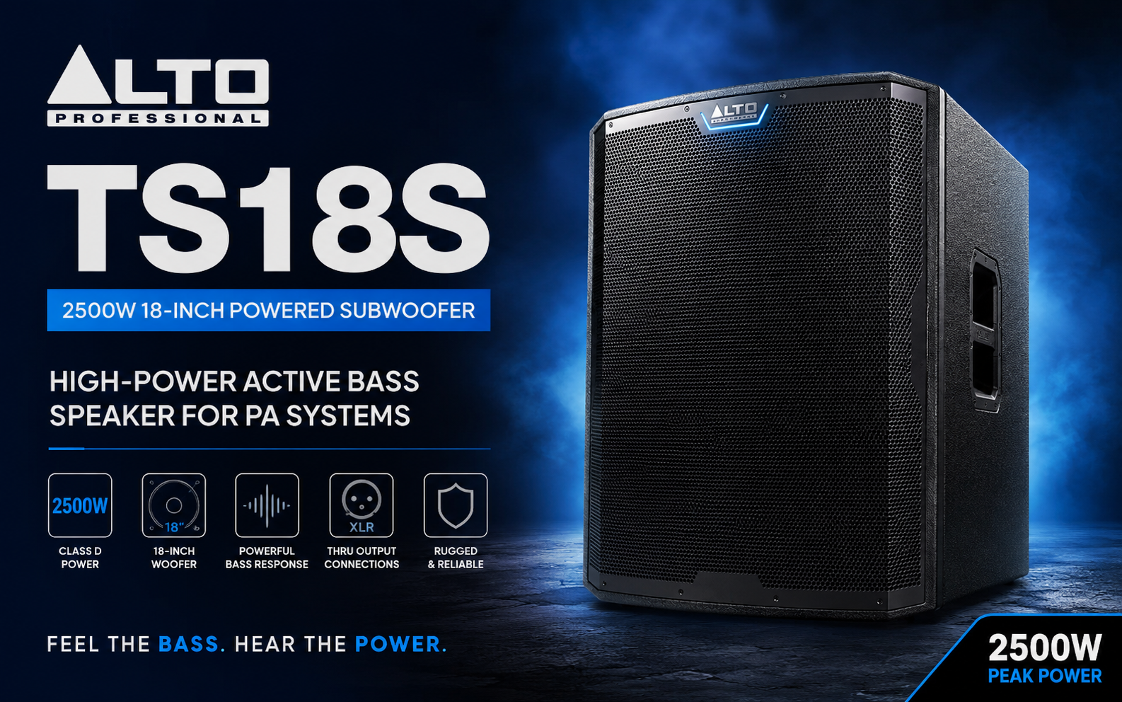 Alto TS18S 2500W Subwoofer Aktif 18-Inci – Pembesar Suara Bass Profesional untuk Sistem PA
