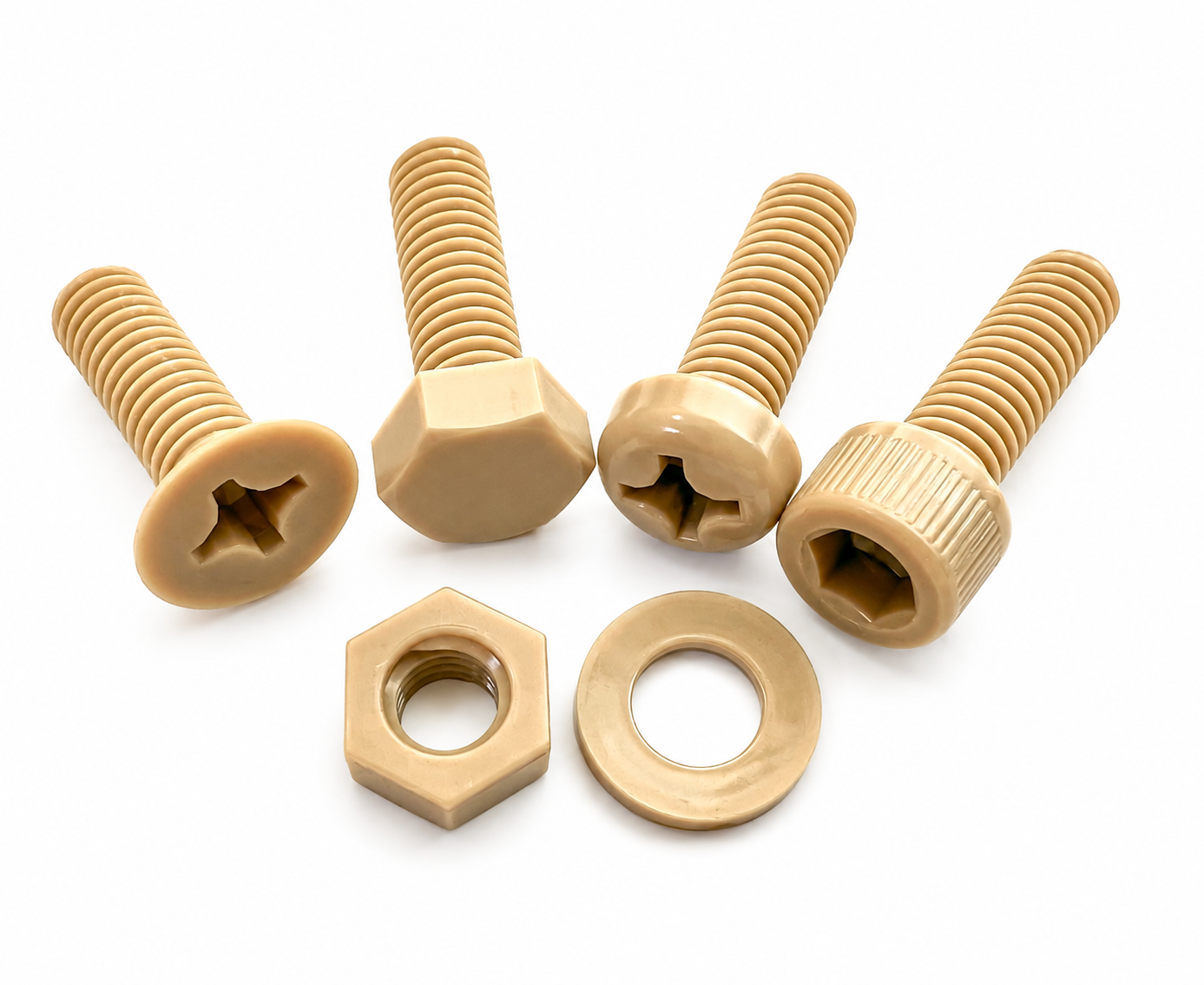 Custom-Made Polyether Ether Ketone (PEEK) Screws, Nuts & Washers – High-Performance and Chemical-Resistant Fasteners