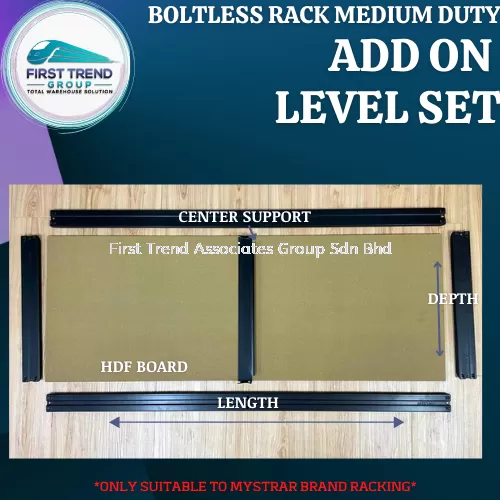 Add On Extra level set -  Medium Duty Boltless Rack - HDF Board