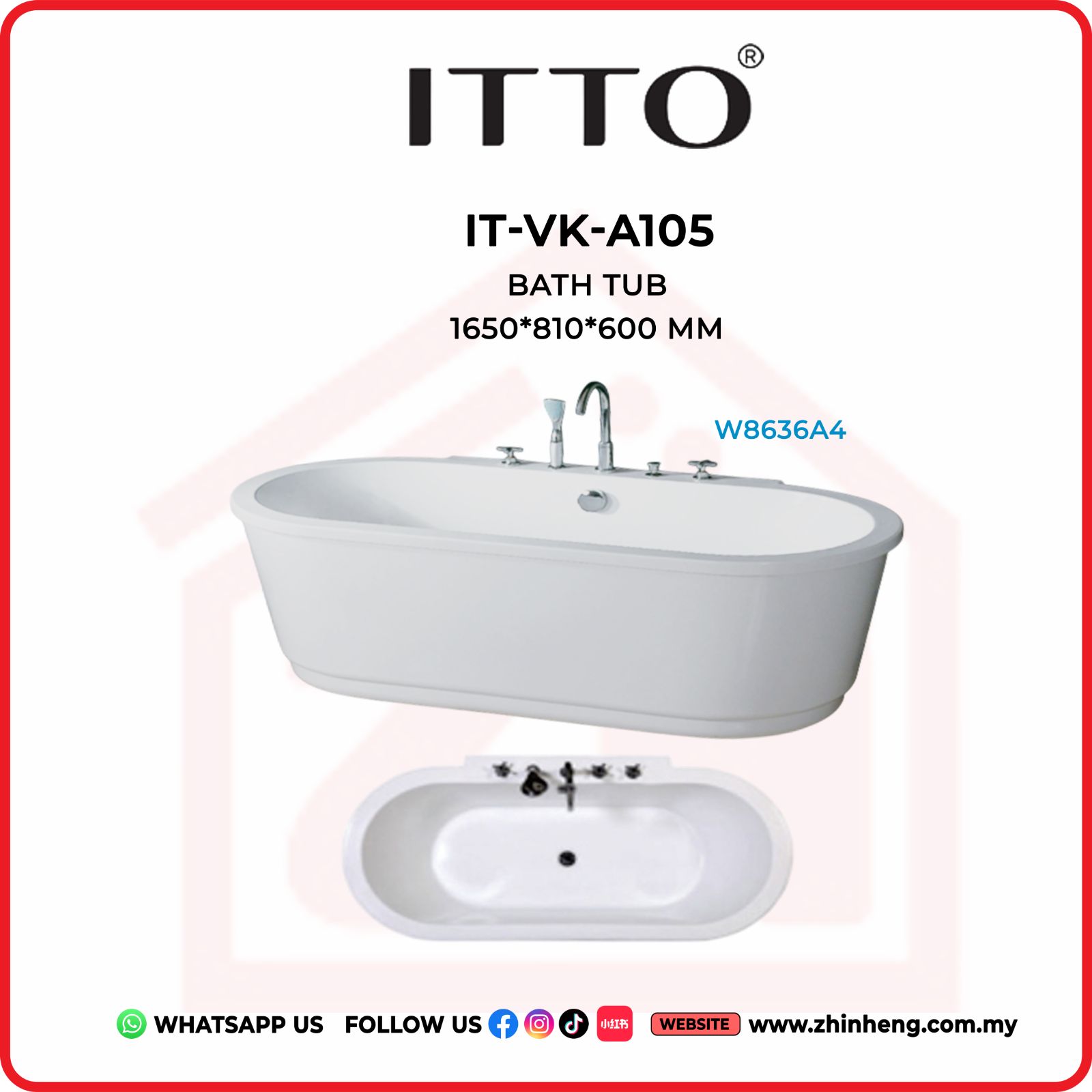 ITTO BATH TUB  IT-VK-A105