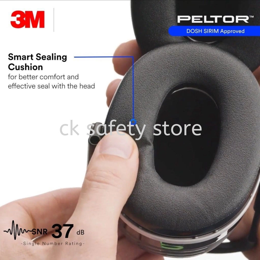 3M X4A Peltor Premium Earmuffs/ Over-The-Head Safety Earmuffs/ SNR 33 dB