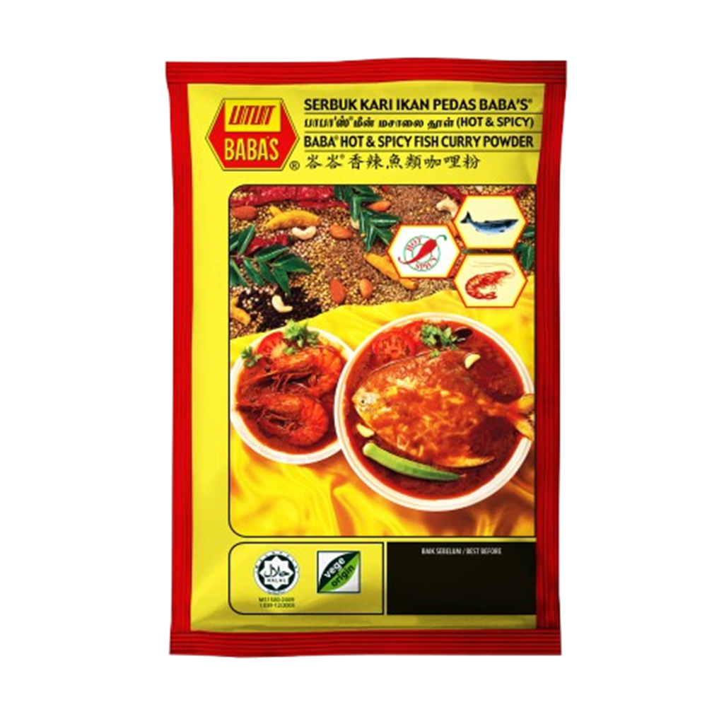 Babas Serbuk Kari Ikan Pedas / Hot & Spicy Fish Curry Powder 125g