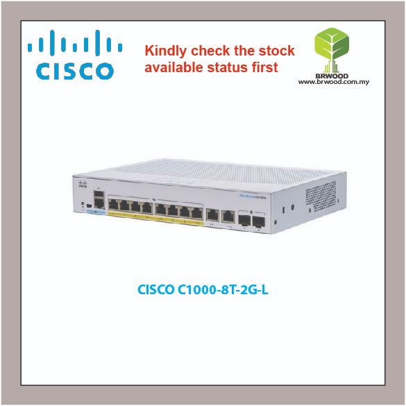 CISCO C1000-8T-2G-L : Cisco Catalyst 1000 8 PORT GIGABIT C/W 2 SFP / RJ45 COMBO SWITCH