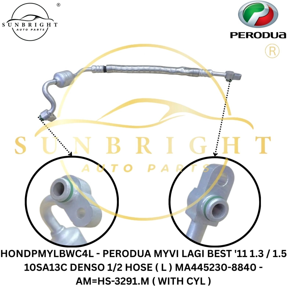 HONDPMYLBWC4L - PERODUA MYVI LAGI BEST '11 1.3 / 1.5 10SA13C DENSO 1/2 HOSE ( L ) MA445230-8840 - AM=HS-3291.M ( WITH CYL )