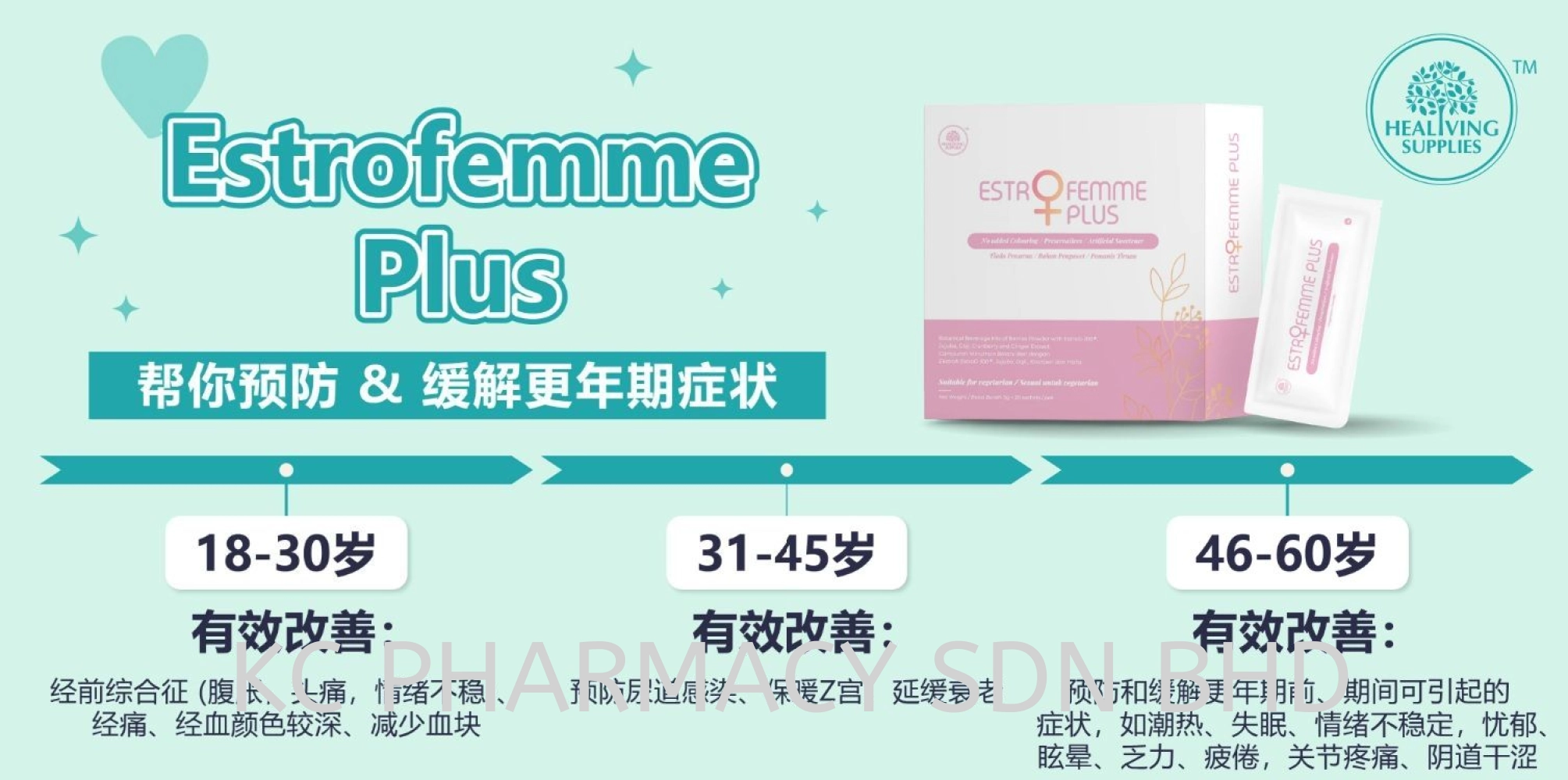 HEALIVING ESTROFEMME PLUS SACHETS 5GX20S (FOR PERIOD)