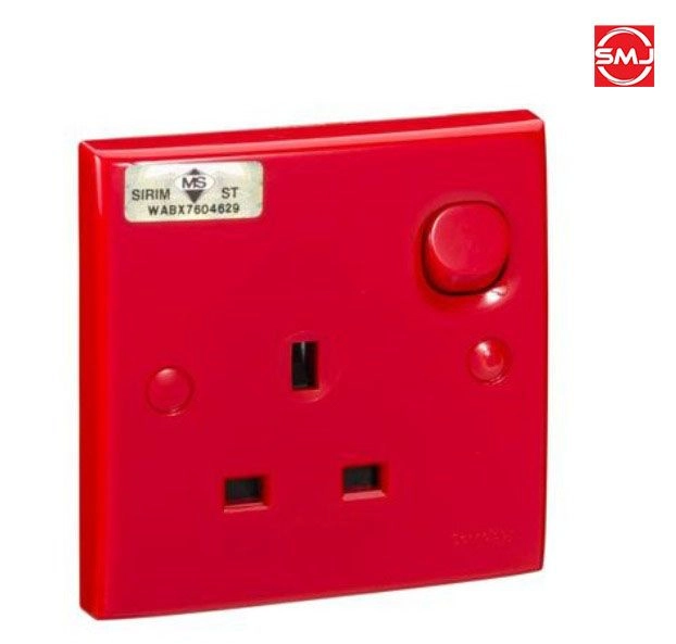 Clipsal E15-RD WE_R C-Classic 13A 1 Gang Switch Socket Outlet