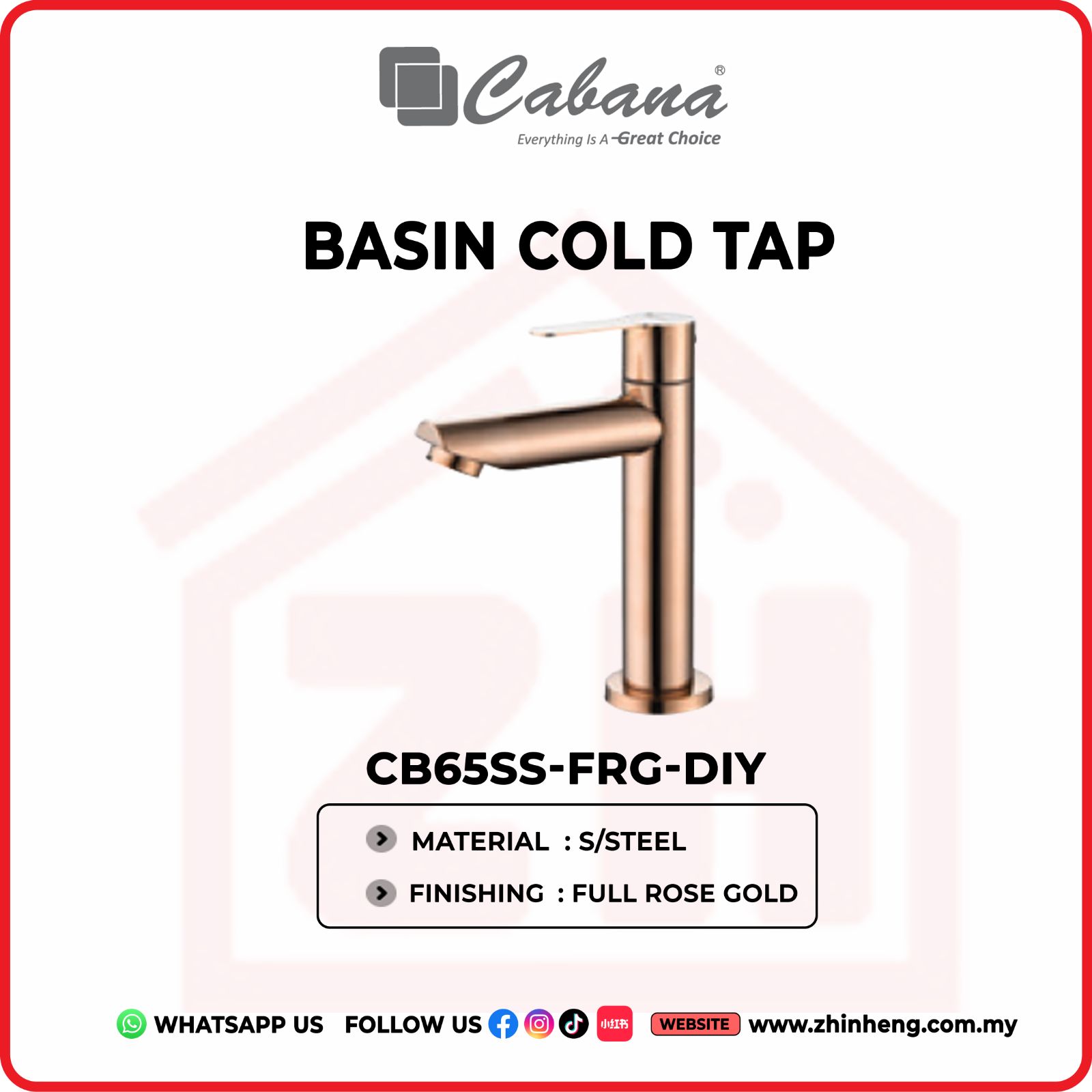 CABANA BASIN COLD TAP CB65SS-FRG