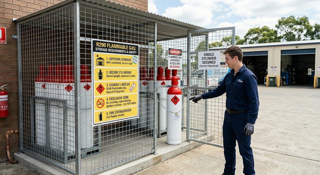 R290 gas cylinder storage standards