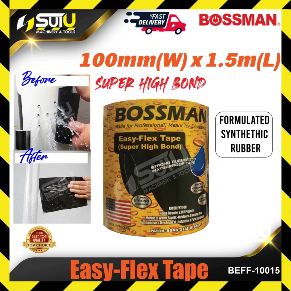 BOSSMAN BEFF-10015 5/10PCS 100MM x 1.5M Easy Flex Tape (Super High Bond)