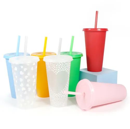 Plastic Double-walled Cold Color Changing Cup