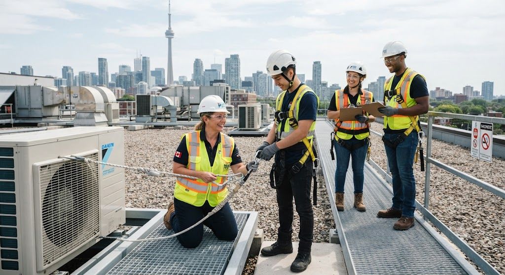 professional HVAC safety training working at height
