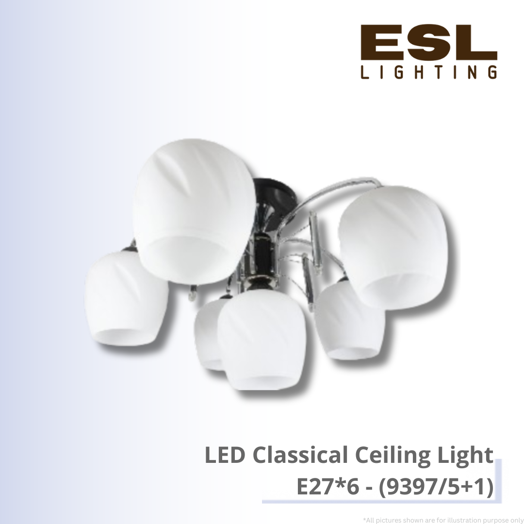 LED Classical Ceiling Light E27*6 - 9397/5+1
