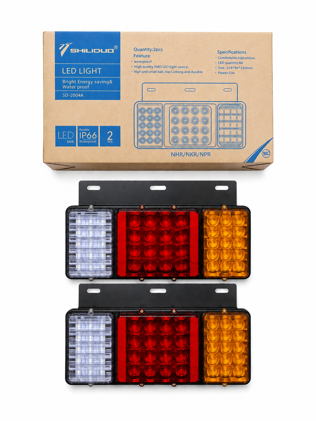 SHILIDUO LED Isuzu NPR Tail Lamp With Iron Plate - 24V SD-2004 (RH)