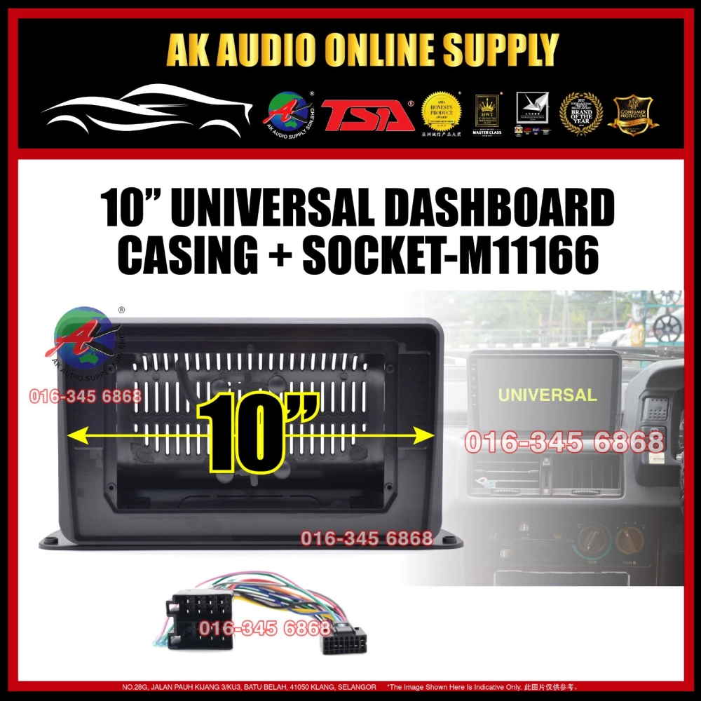 10” Inch Universal Dashboard Adjustable Android Player Casing + Socket - M11166