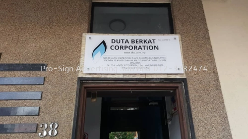 ACRYLIC AND DOOR SIGNAGE (DUTA BERKAT, SHAH ALAM, 2018)