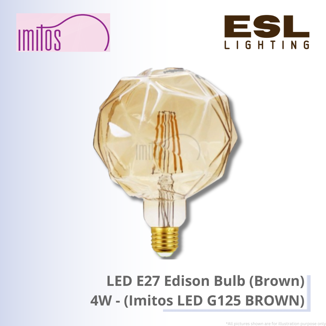 IMITOS LED E27 Edison Bulb (Brown) 4W - Imitos LED G125 BROWN