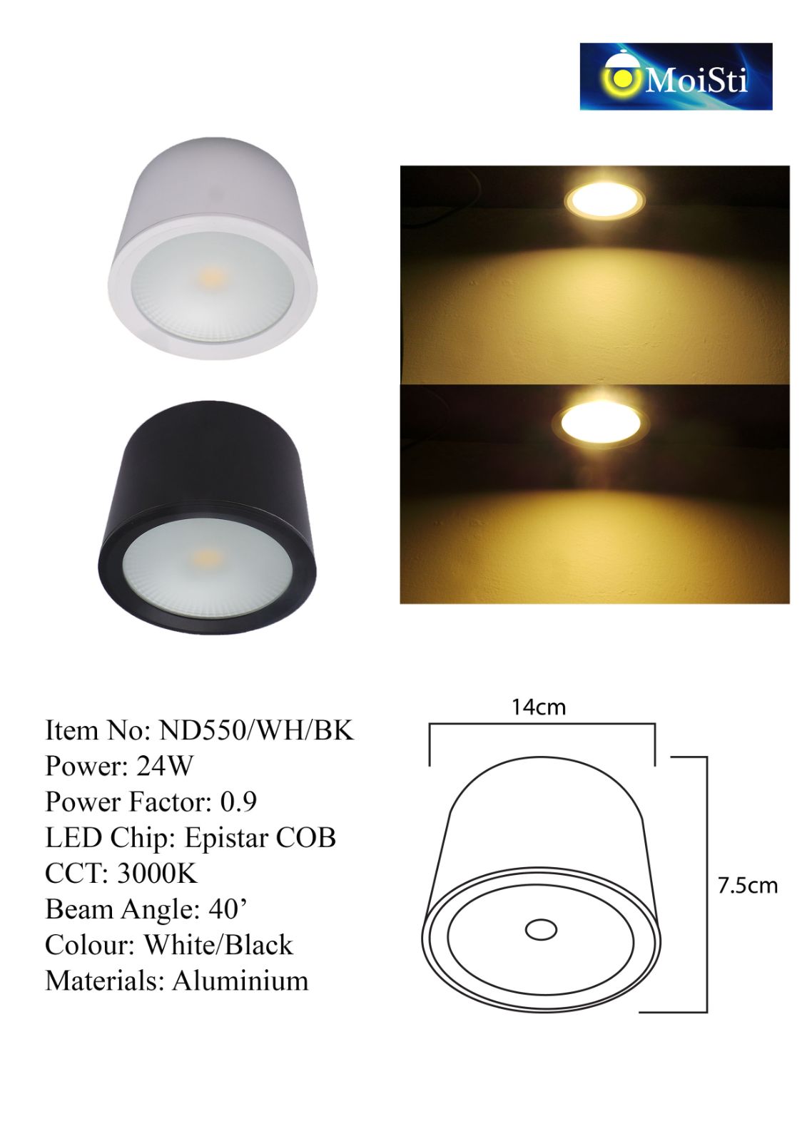 ND550 24W BK WH