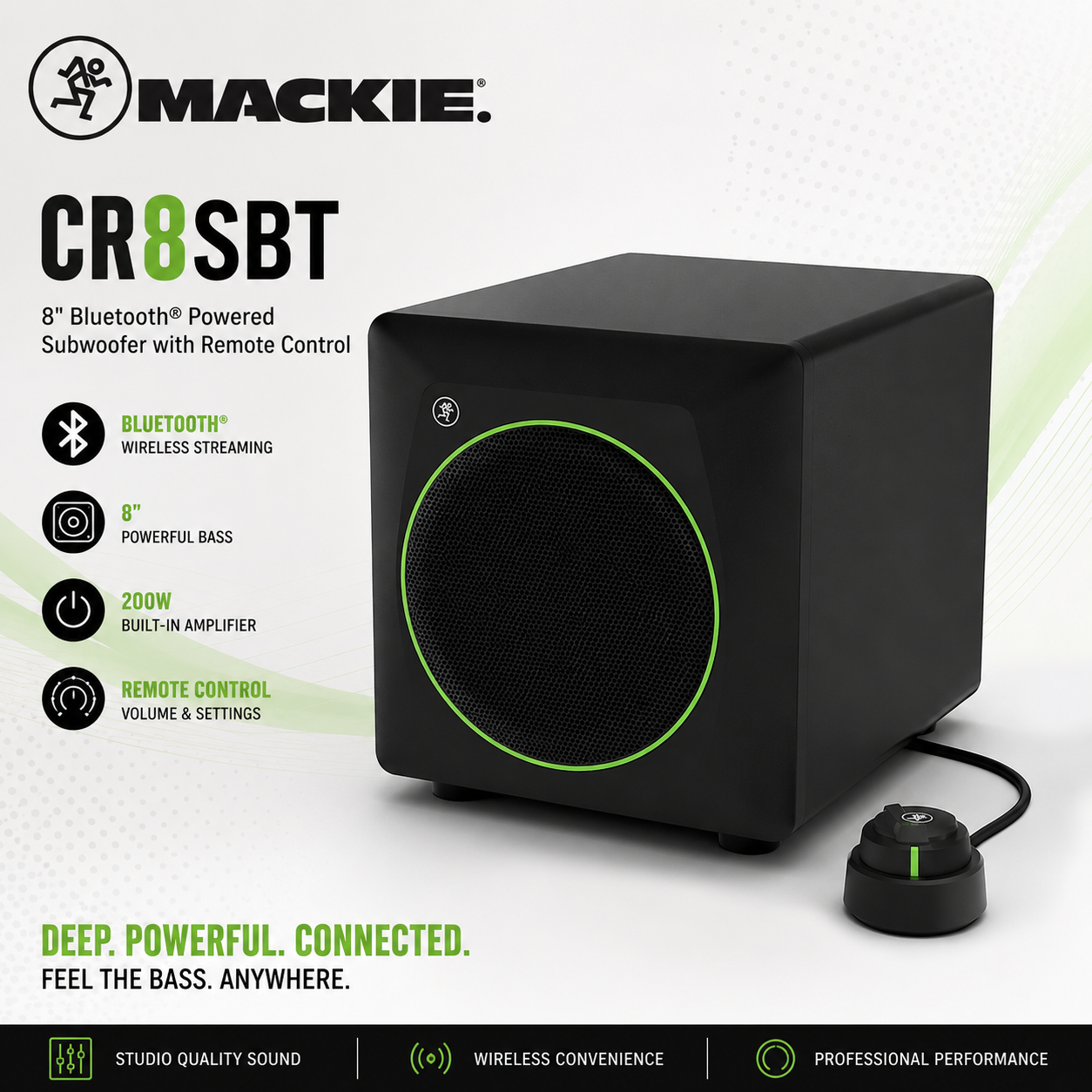 Mackie CR8SBT 8" Bluetooth Powered Subwoofer with Remote Control