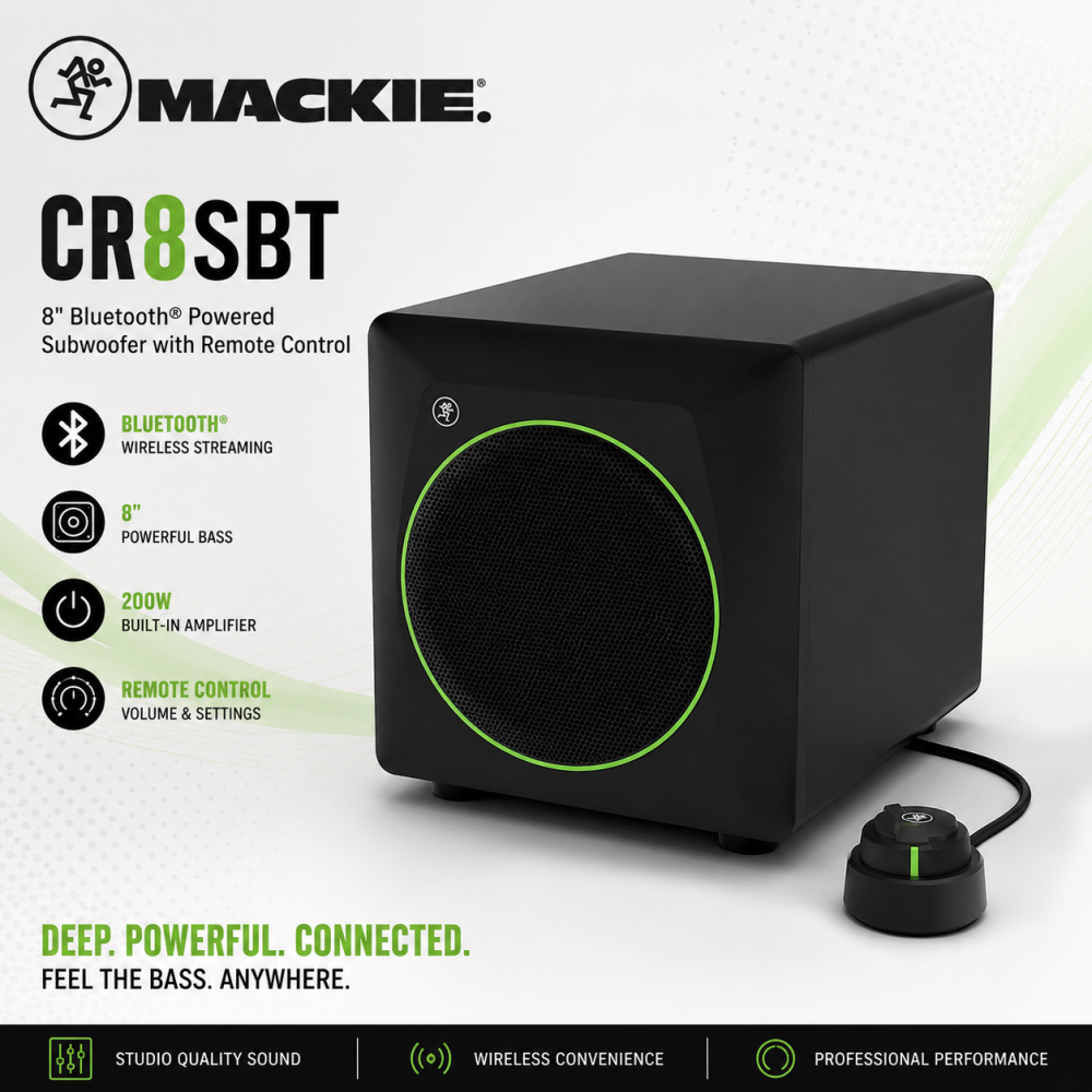 Mackie CR8SBT 8" Bluetooth Powered Subwoofer with Remote Control