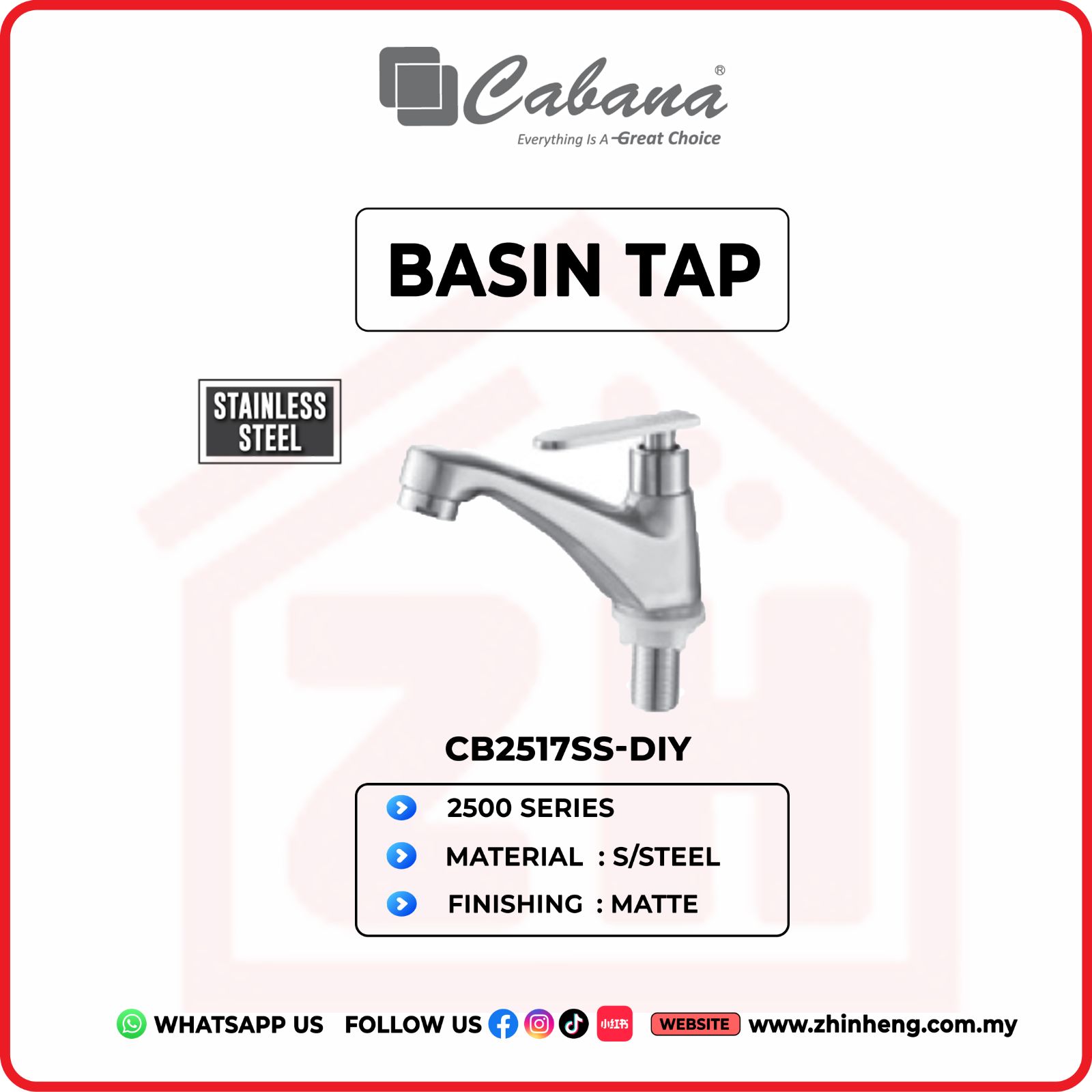 CABANA BASIN TAP CB2517SS-DIY