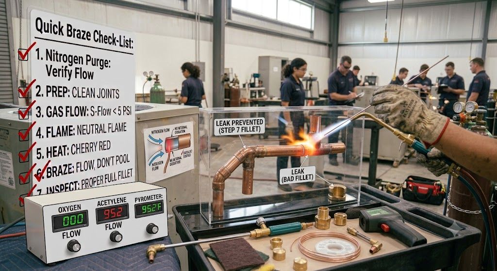 refrigeration copper pipe oxy acetylene brazing guide
