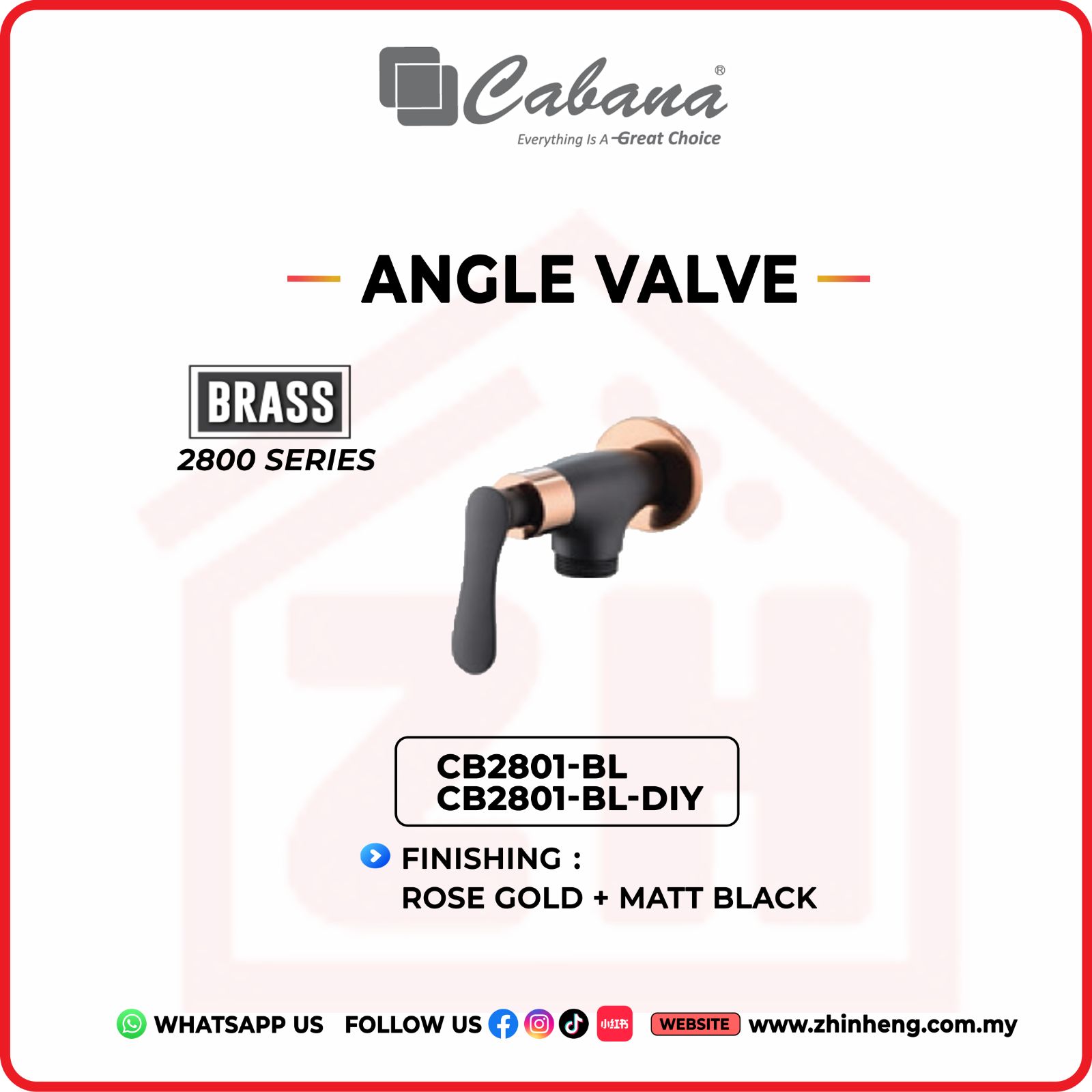 CABANA  Angle Valve CB2801-BL & CB2801-BL-DIY