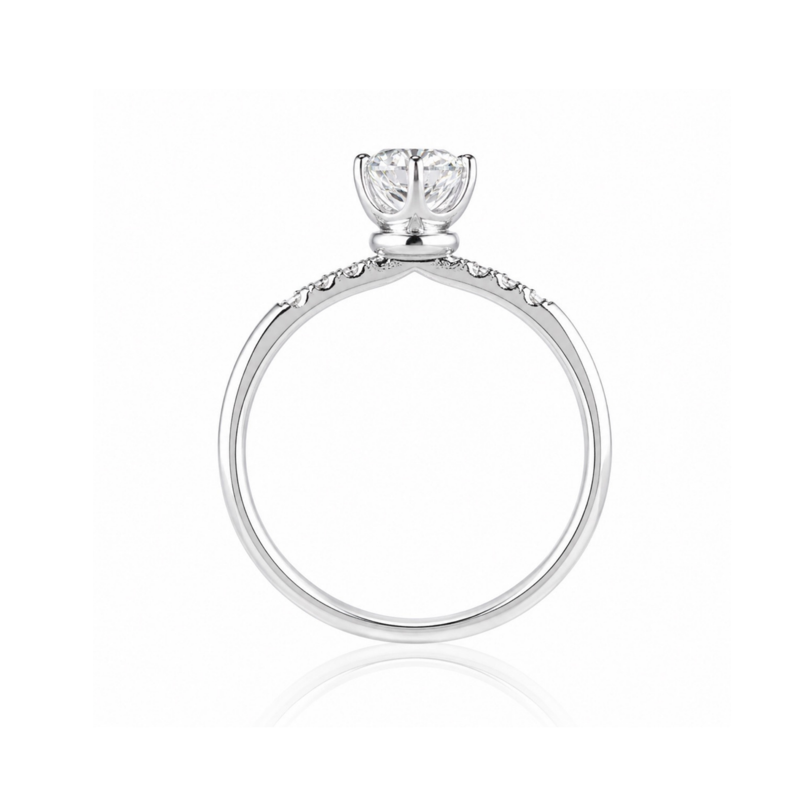 Roman & Co庐 Saelira Pav茅 Accent Solitaire Engagement Ring