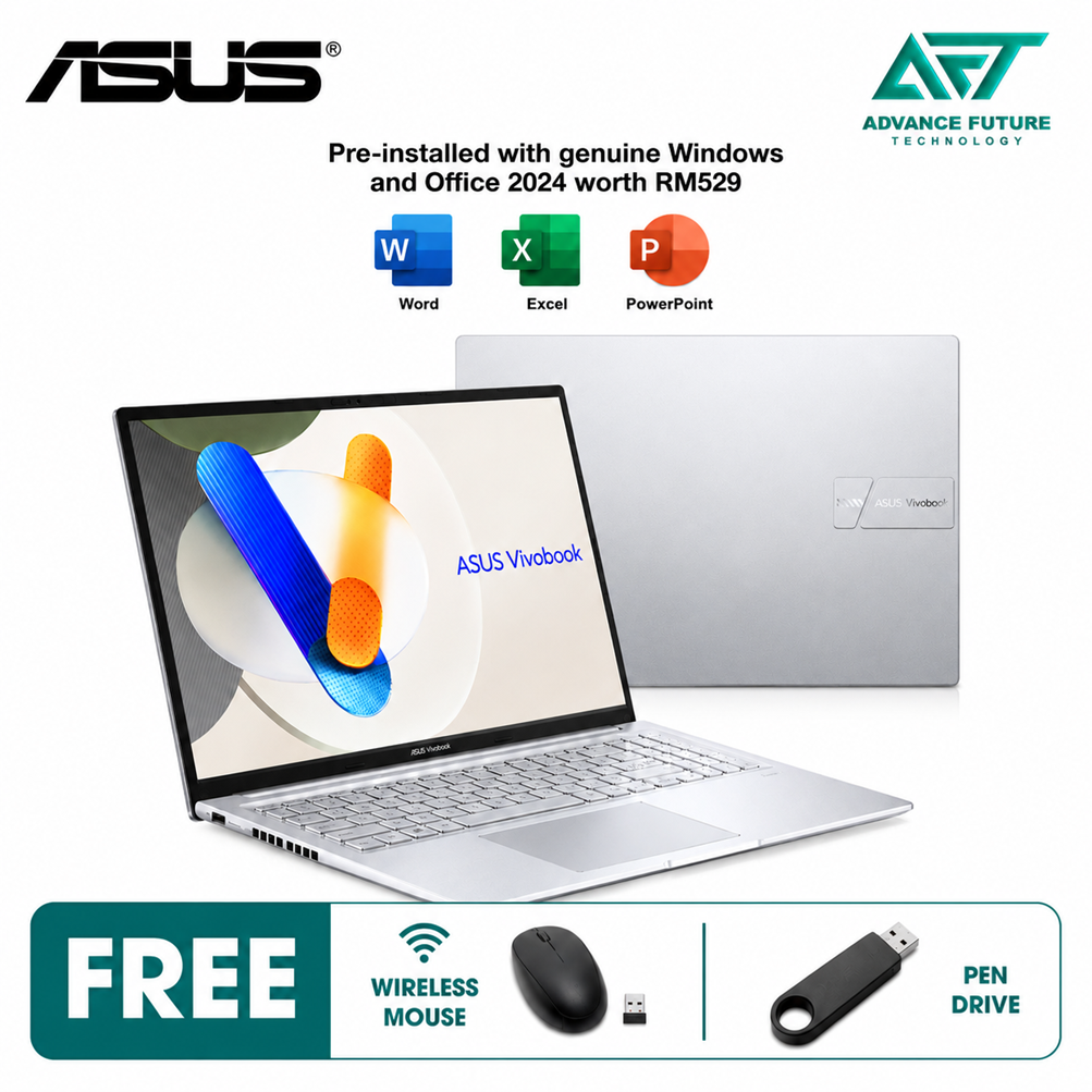 Asus VivoBook 16 A1605V-AMB2256WS 16" WUXGA Laptop Cool Silver ( Intel Core i7 13620H, 16GB, 512GB, Intel, W11, H&S 2024&M365 )
