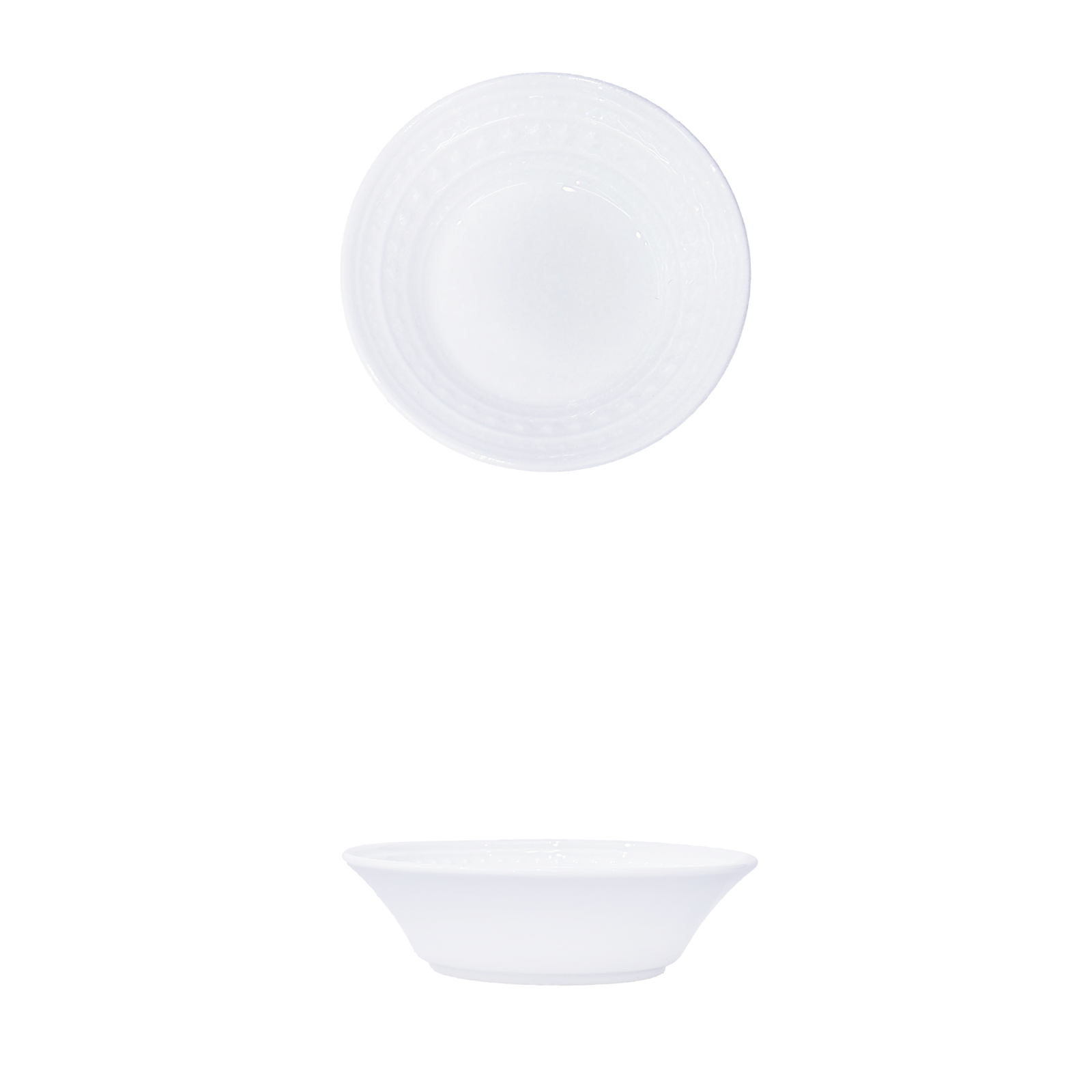 YGB-4'' -embossed-dish-月光白-4-浮雕棱纹碟