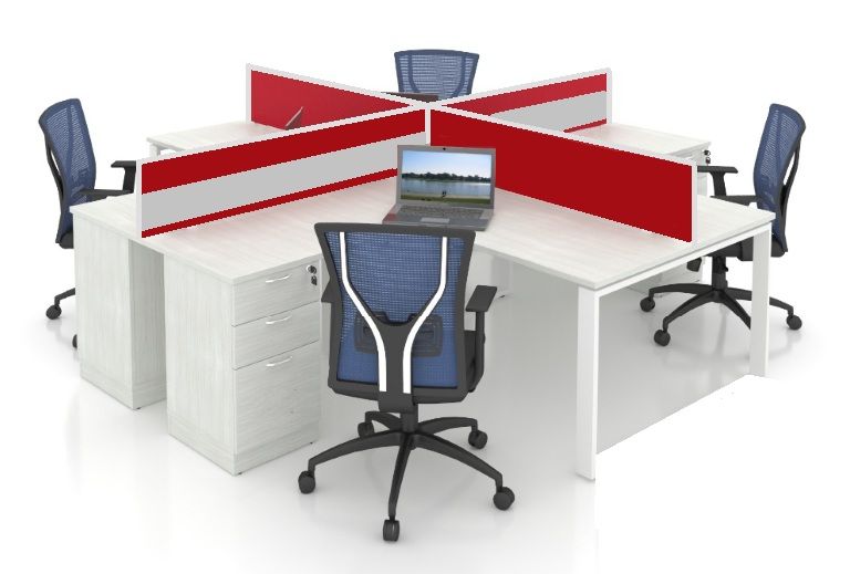 L shape workstation with AIM desking system
