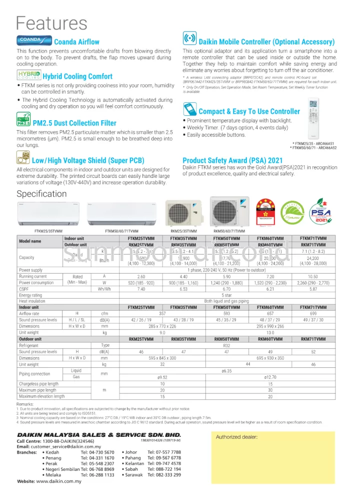 DAIKIN AIR CONDITIONING WALL MOUNTED R32 FLAGSHIP INVERTER (FTKM SERIES) - GOMBAK/SELAYANG/RAWANG/SELANGOR