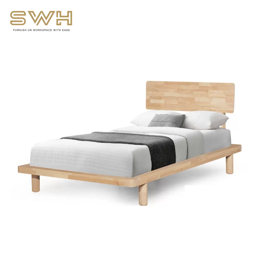 KP MUJI Solid Wood Single | Super Single Bed | Bedroom Furniture
