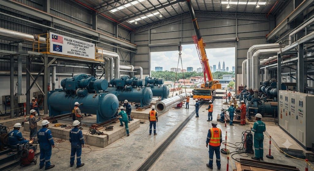 Heavy industrial chiller installation Johor