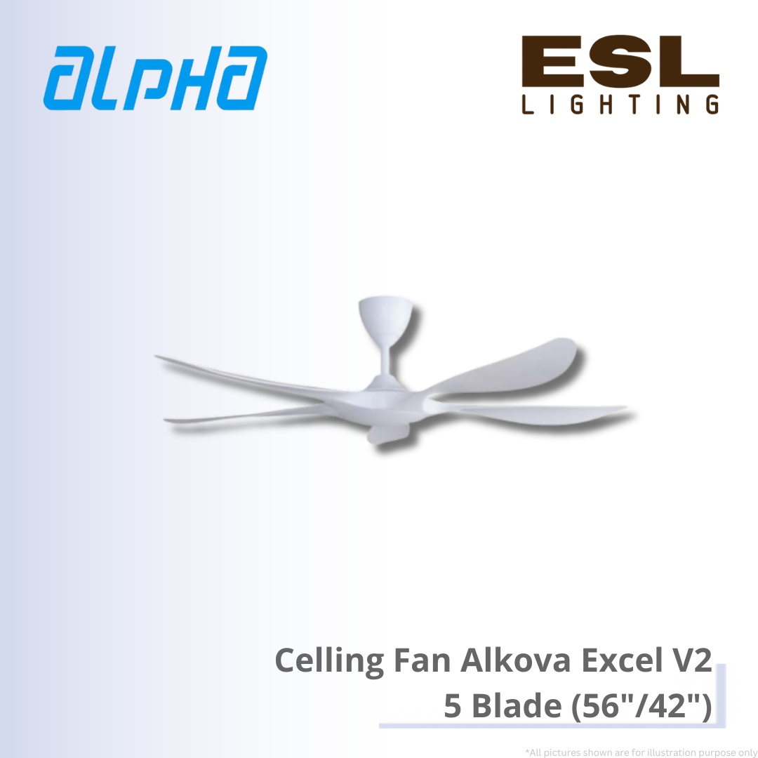 ALPHA Celling Fan Alkova Excel V2 - 5 Blade (56"/42")